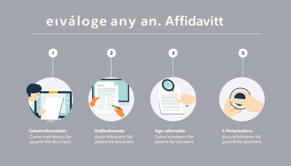 A step-by-step visual guide showing the process of creating an affidavit from drafting to notarization, highlighting courts and affidavits connection A step-by-step visual guide showing the process of creating an affidavit from drafting to notarization, highlighting courts and affidavits connection