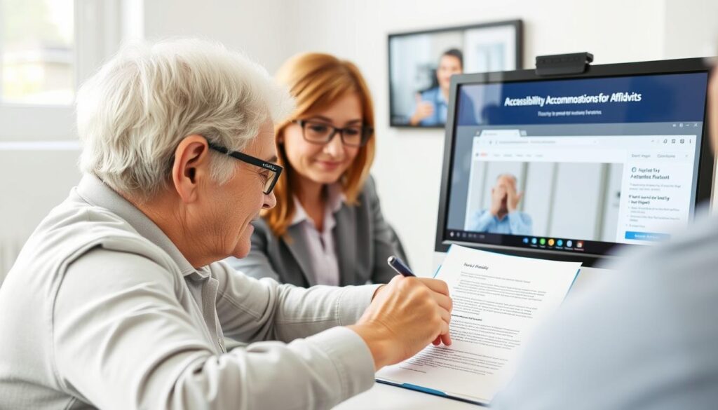 Accessible affidavit signing process with sign language interpreter Accessible affidavit signing process with sign language interpreter
