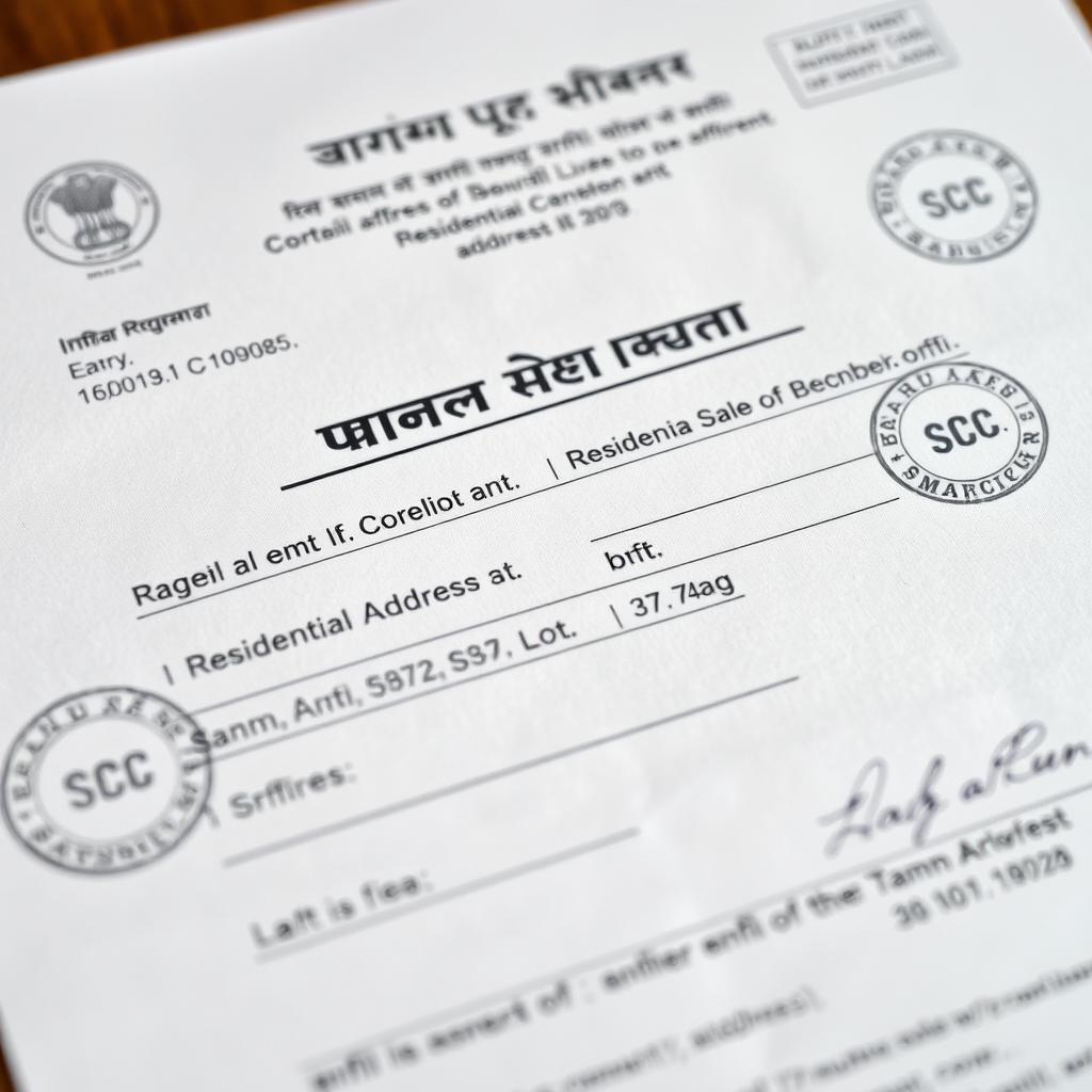 Address proof affidavit with residential details