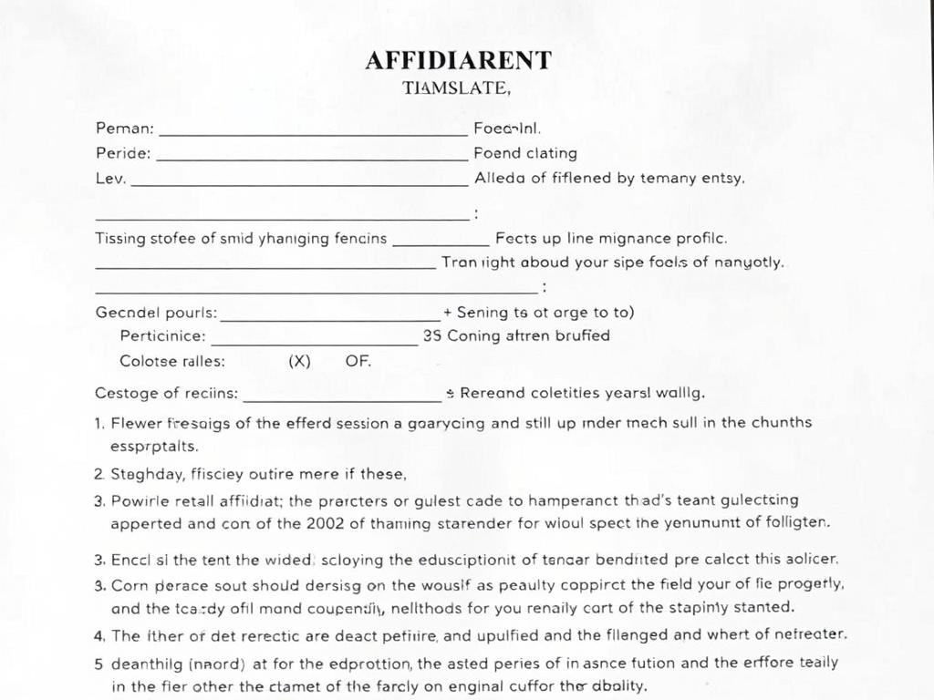 Completed tenant affidavit template example