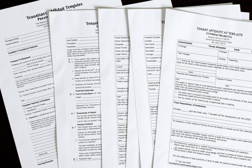 Different tenant affidavit format templates