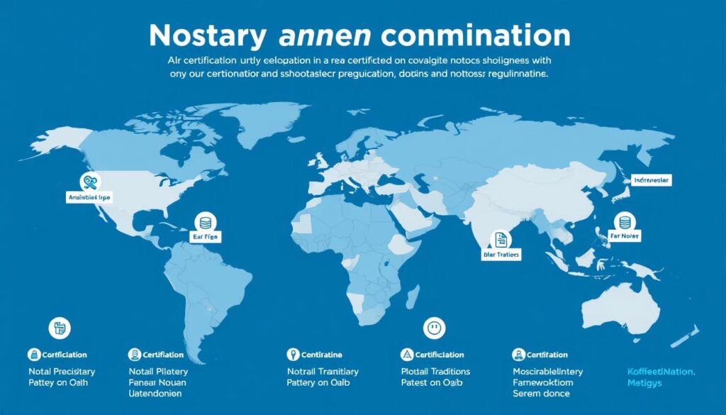 Global map highlighting different Notary & Oath Commissioner 2025 requirements across jurisdictions Global map highlighting different Notary & Oath Commissioner 2025 requirements across jurisdictions