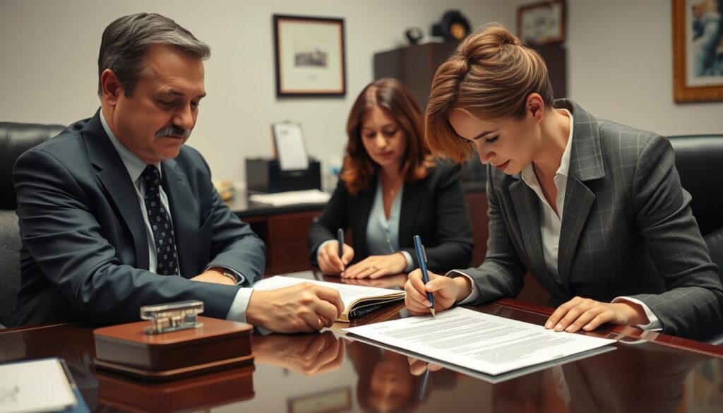 Notary public officer notarizing a name change affidavit