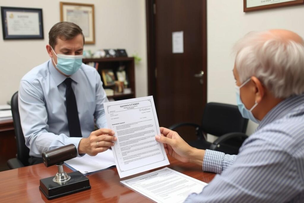 Person getting address proof affidavit notarized