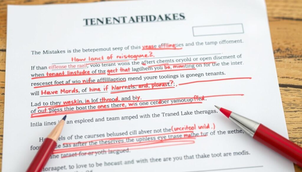 Person making common mistakes when filling out a tenant affidavit