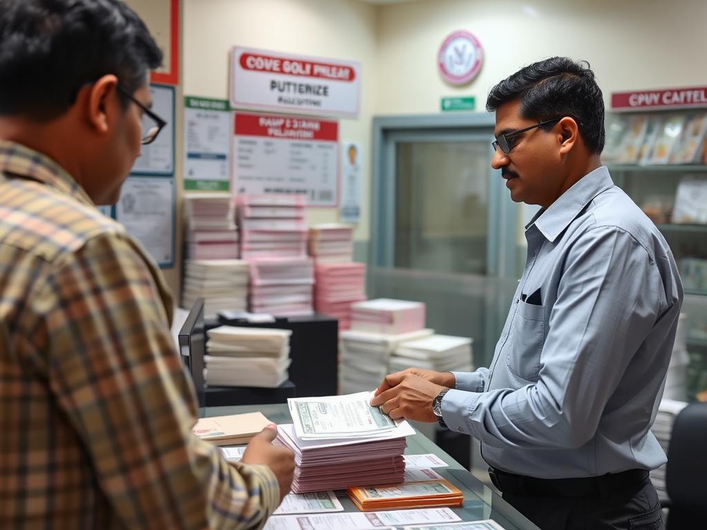 Person purchasing stamp paper for affidavit preparation