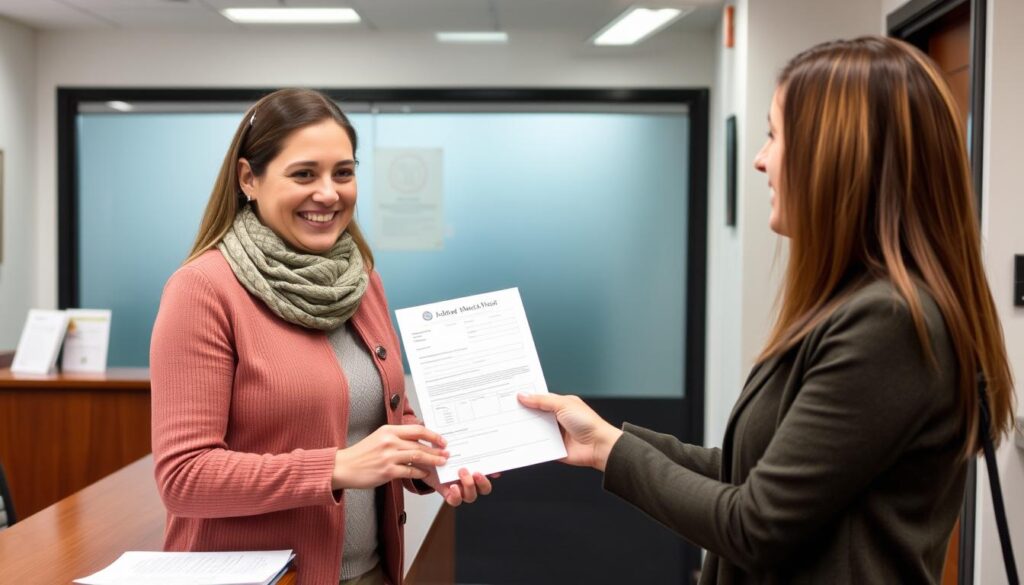 Person successfully using address proof affidavit at government office