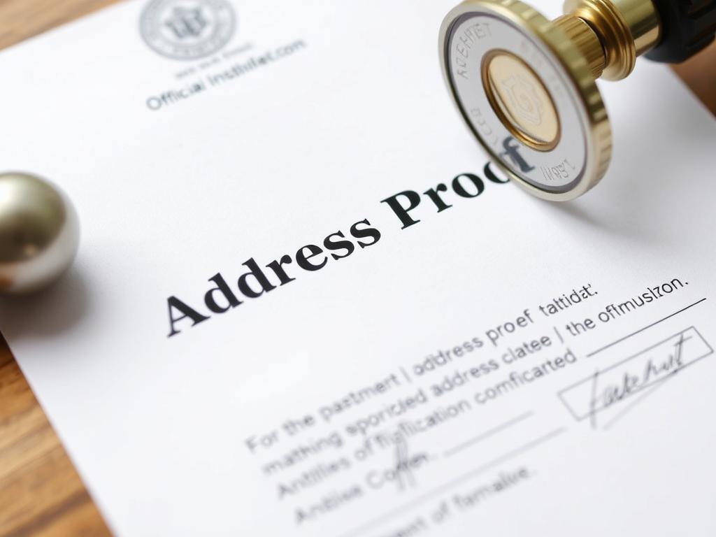 Sample address proof affidavit document with official stamp and signature