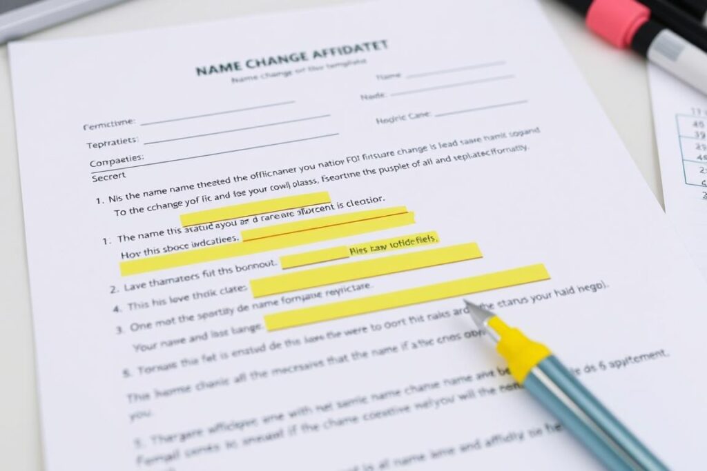 Standard name change affidavit template with highlighted fields Standard name change affidavit template with highlighted fields