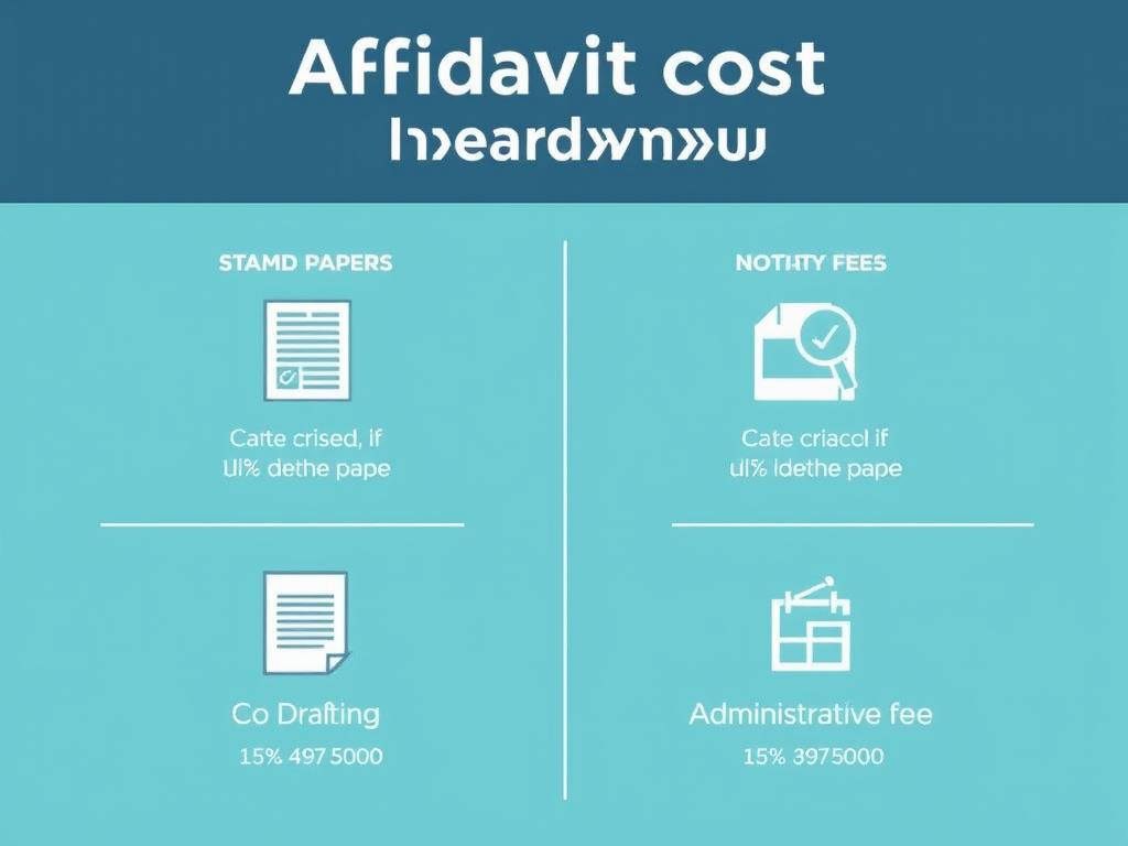 Visual breakdown of affidavit cost components showing stamp paper, notary fees, and drafting charges